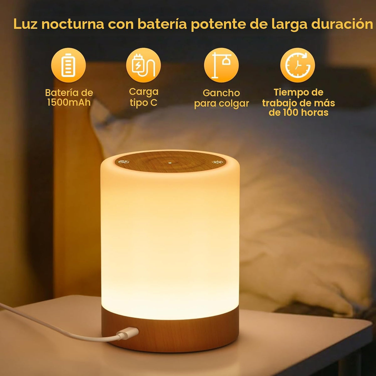Lumitierra Eco — RGB Rechargeable Table Lamp with 5 Modes