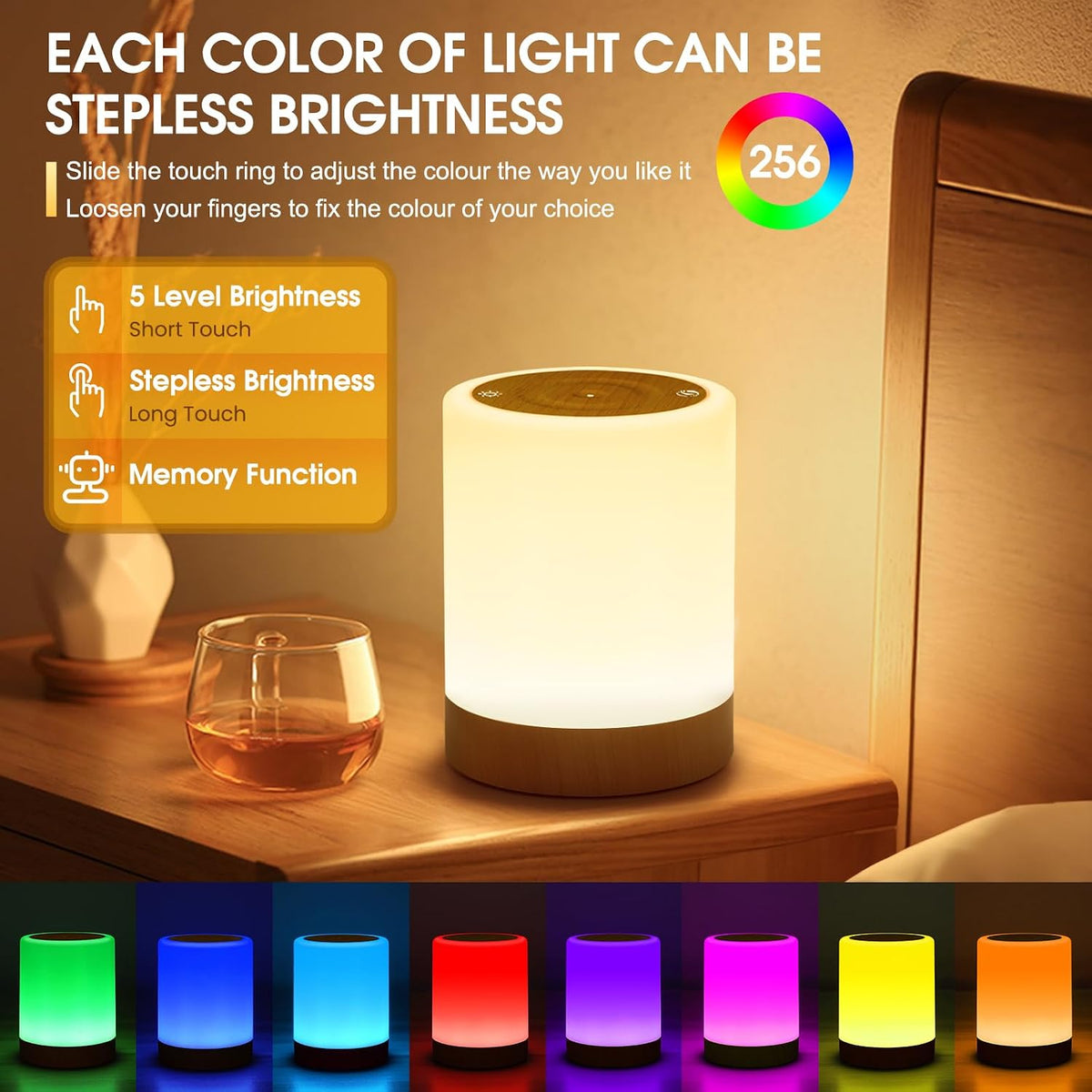 Lumitierra Eco — Rechargeable RGB Table Lamp, 5 Modes