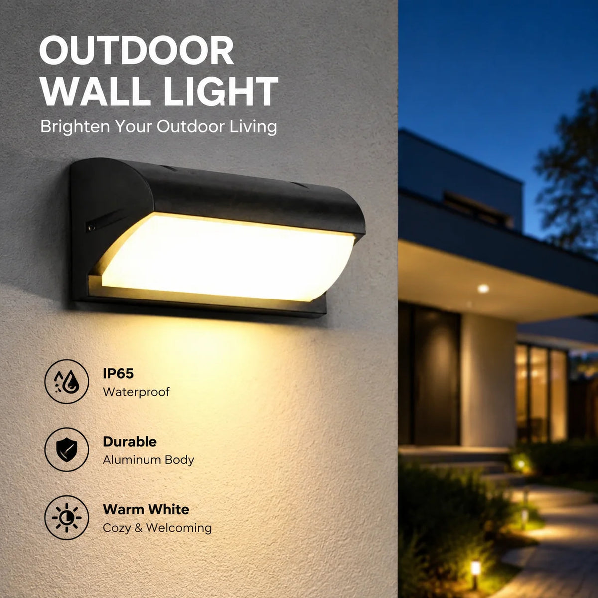 Lumitierra Vera — IP65 Outdoor LED Wall Sconce (2-pack)
