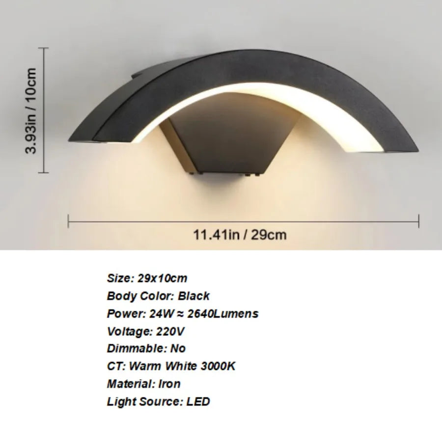 Lumitierra Ocaso — 24W LED Outdoor Wall Sconce