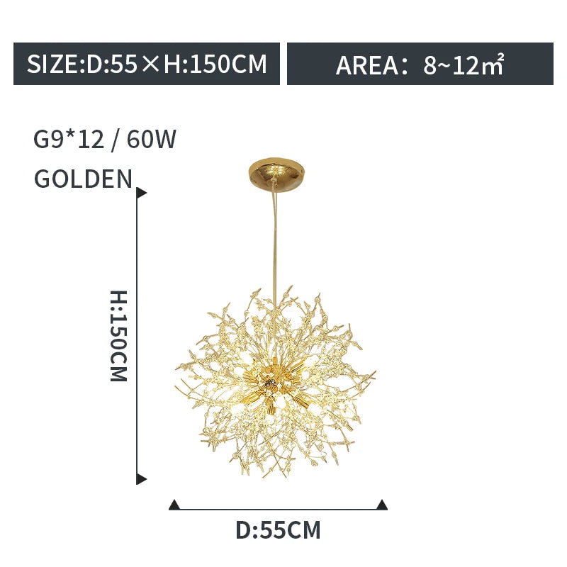 Lumitierra Coral — Dandelion Crystal Ceiling Lamp
