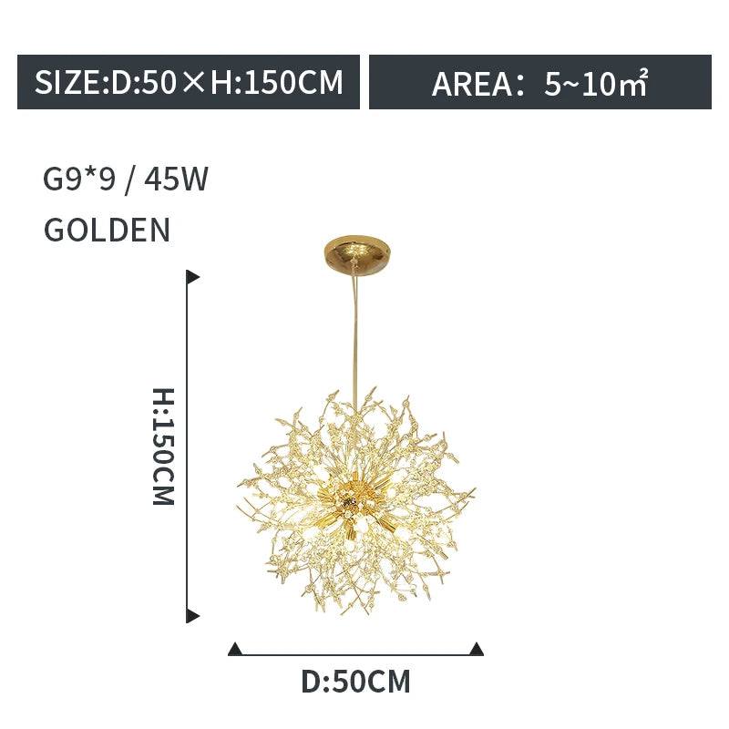 Lumitierra Coral — Dandelion Crystal Ceiling Lamp