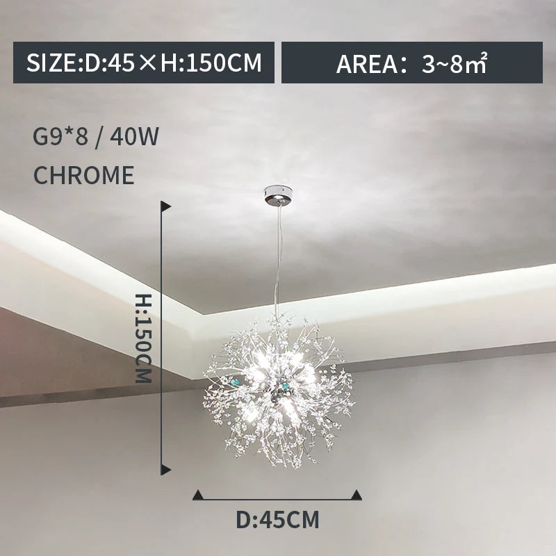 Lumitierra Coral — Dandelion Crystal Ceiling Lamp