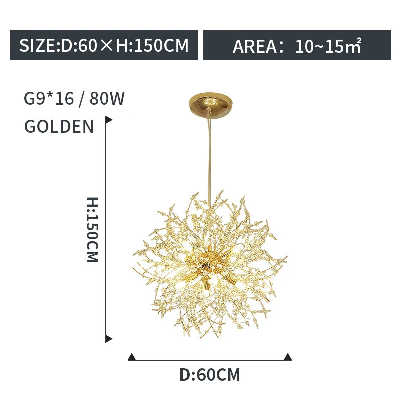 Lumitierra Coral — Dandelion Crystal Ceiling Lamp