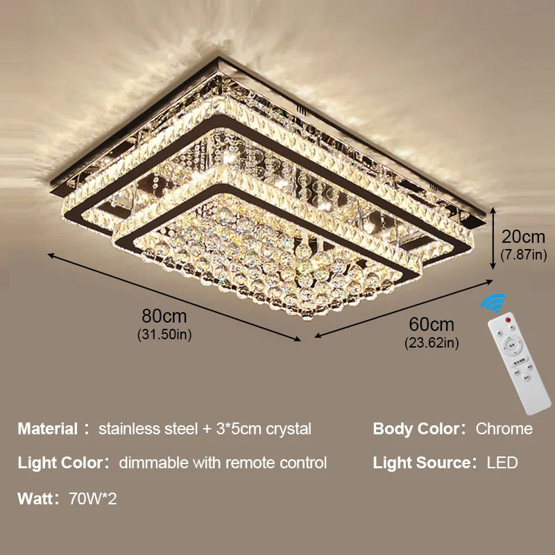 Lumitierra Aurora, plafón LED rectangular de cristal con mando (vista 2)