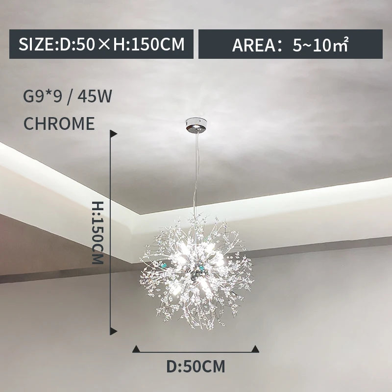 Lumitierra Coral — Dandelion Crystal Ceiling Lamp