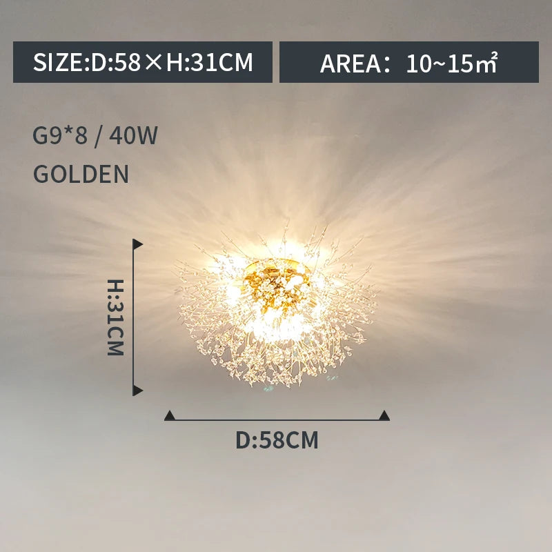Lumitierra Coral — Dandelion Crystal Ceiling Lamp
