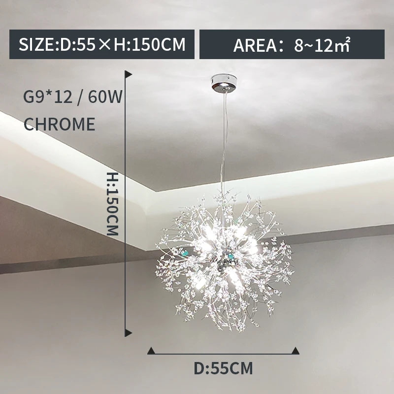 Lumitierra Coral — Dandelion Crystal Ceiling Lamp