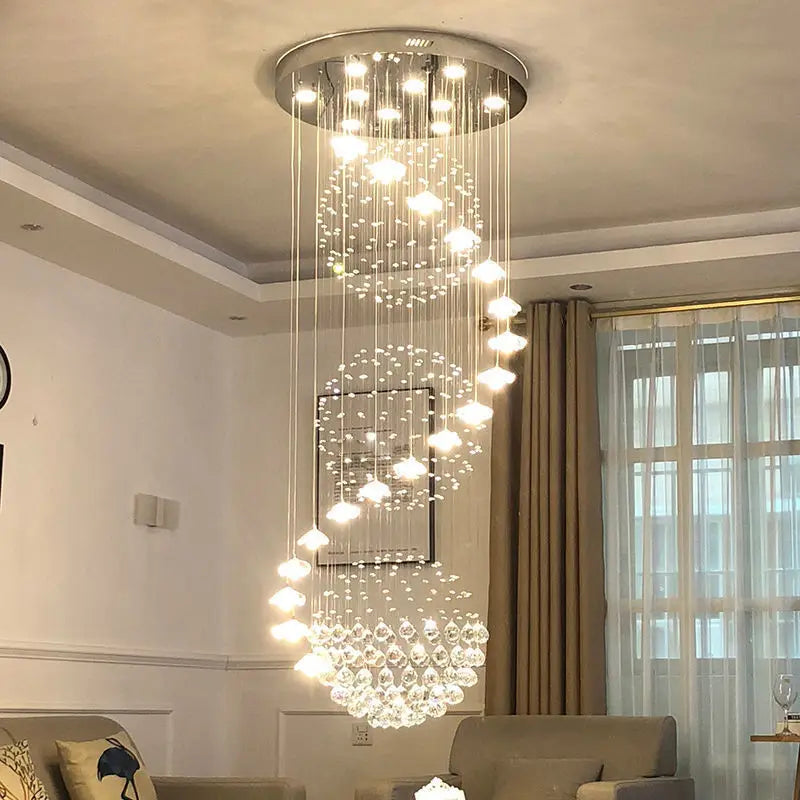 Lumitierra Vega, lámpara colgante de cristal para escaleras (vista 5)