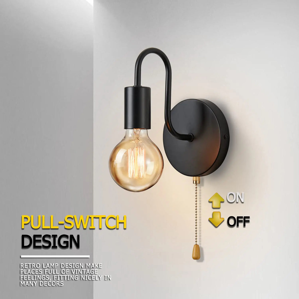 Lumitierra Ébano — E27 Iron Industrial Wall Sconce