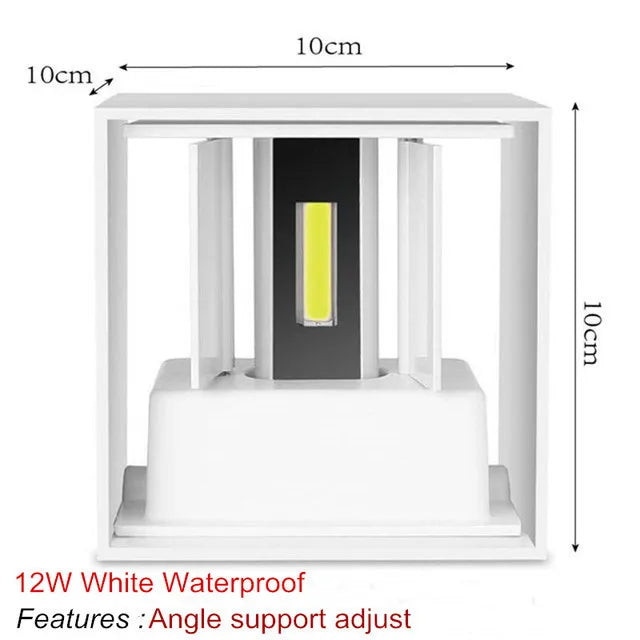 Lumitierra Delta — 12W IP65 Adjustable LED Wall Sconce