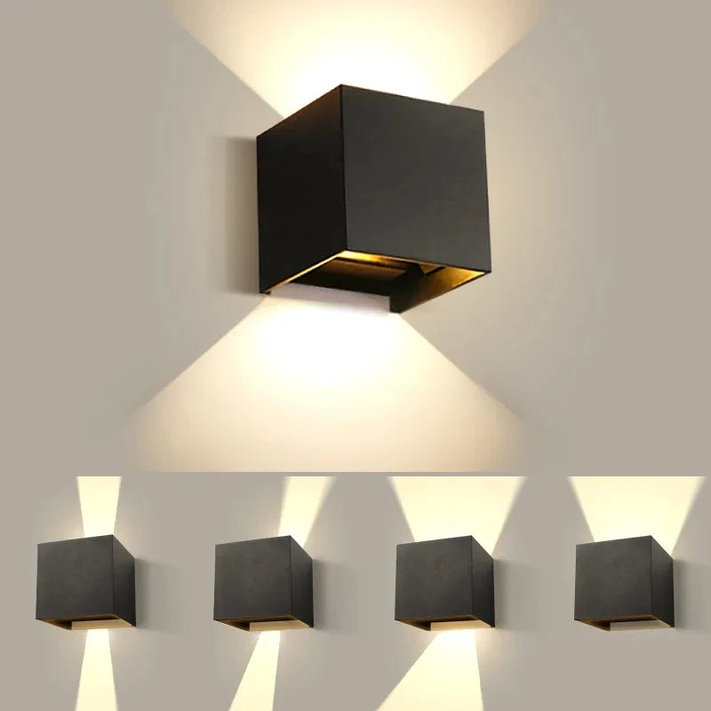 Lumitierra Delta — 12W IP65 Adjustable LED Wall Sconce