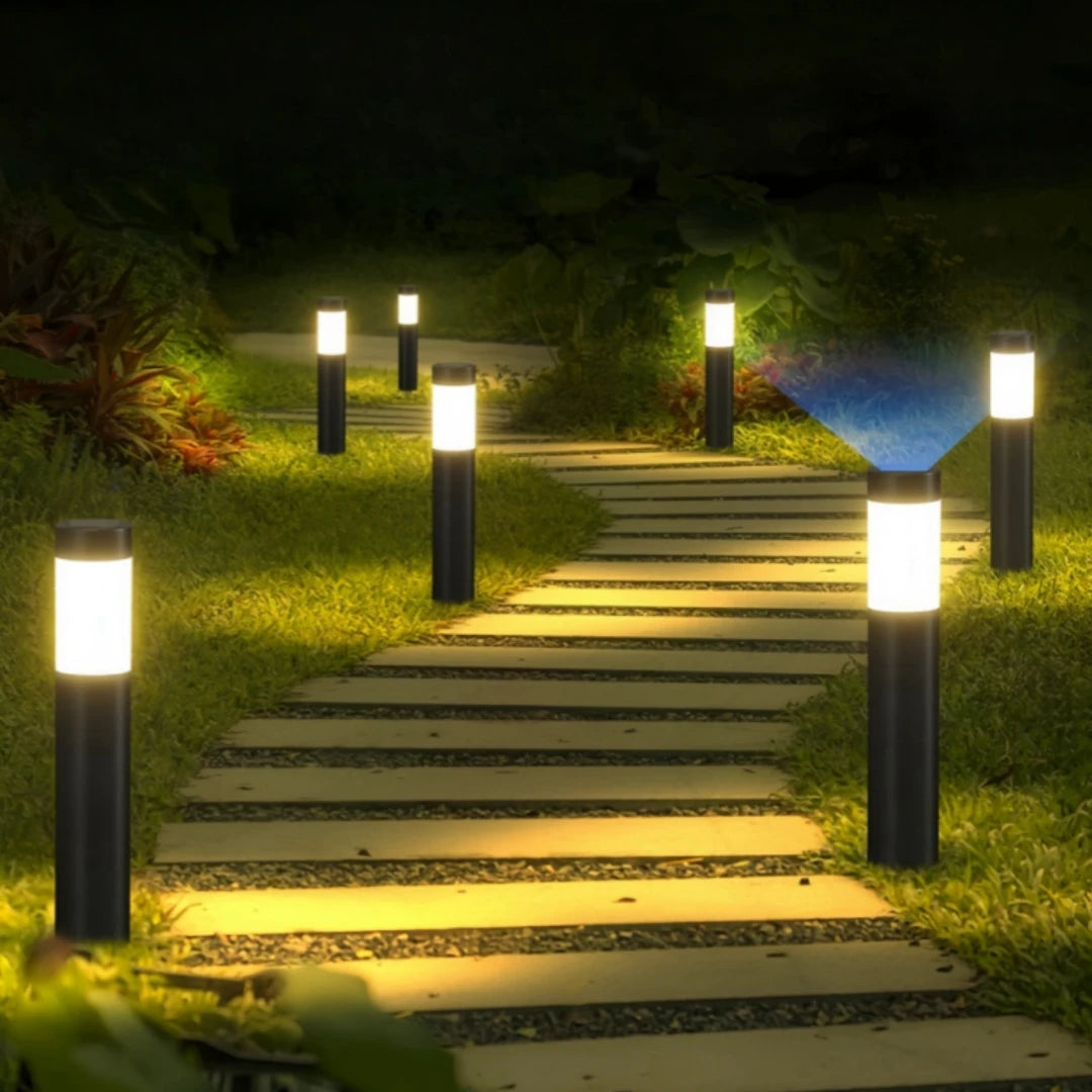 Saline Earth Light — Solar Stainless Steel Beacon