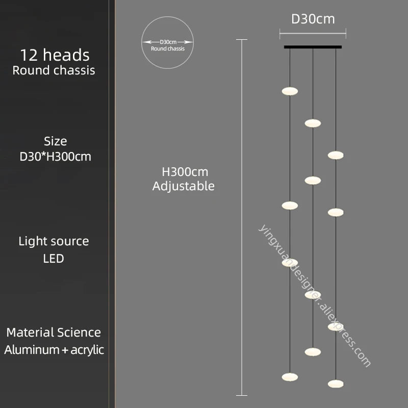 Lumitierra Onda — Rotating Hanging Chandelier