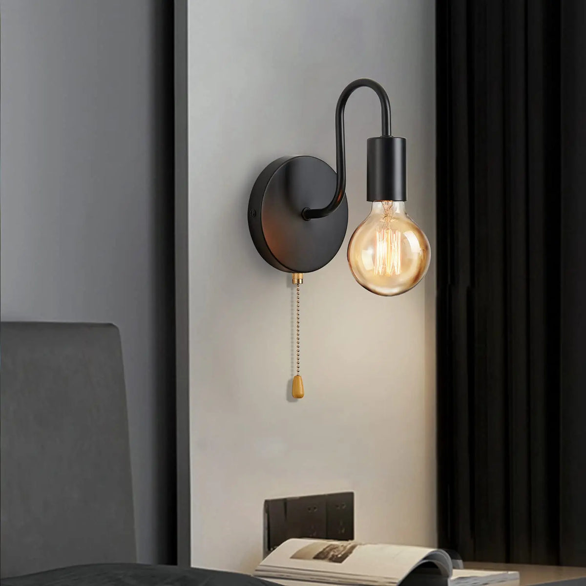 Lumitierra Ébano — E27 Iron Industrial Wall Sconce