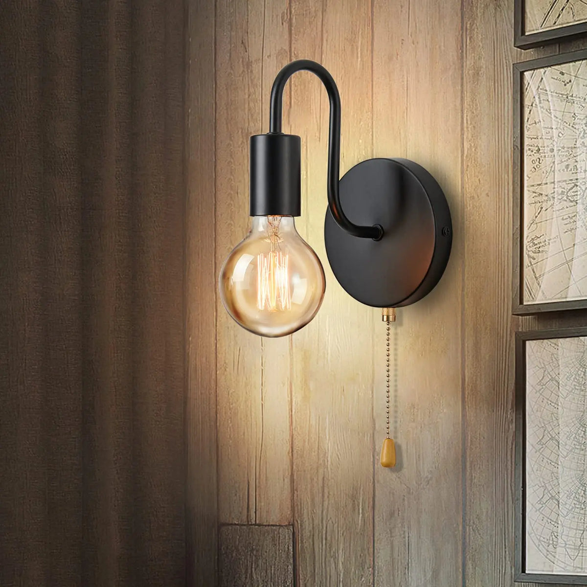 Lumitierra Ebano — Industrial Iron Wall Light, E27