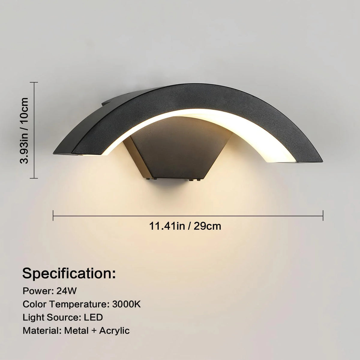 Lumitierra Ocaso — 24W Outdoor LED Wall Light