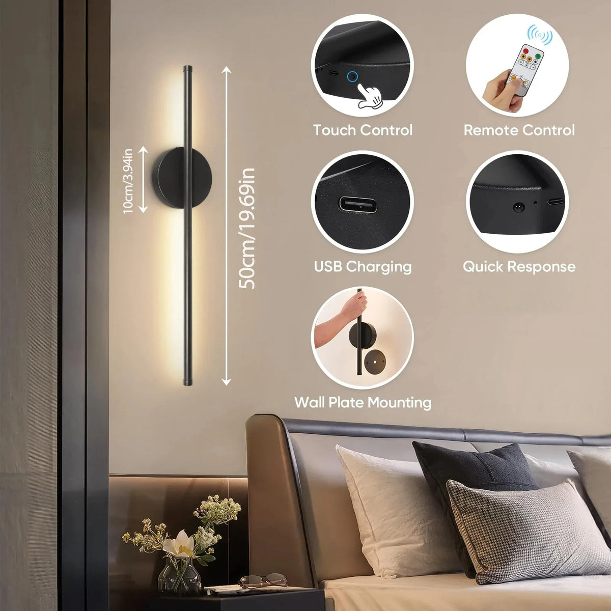 Lumitierra Cenit — Rechargeable LED Wall Light with Remote