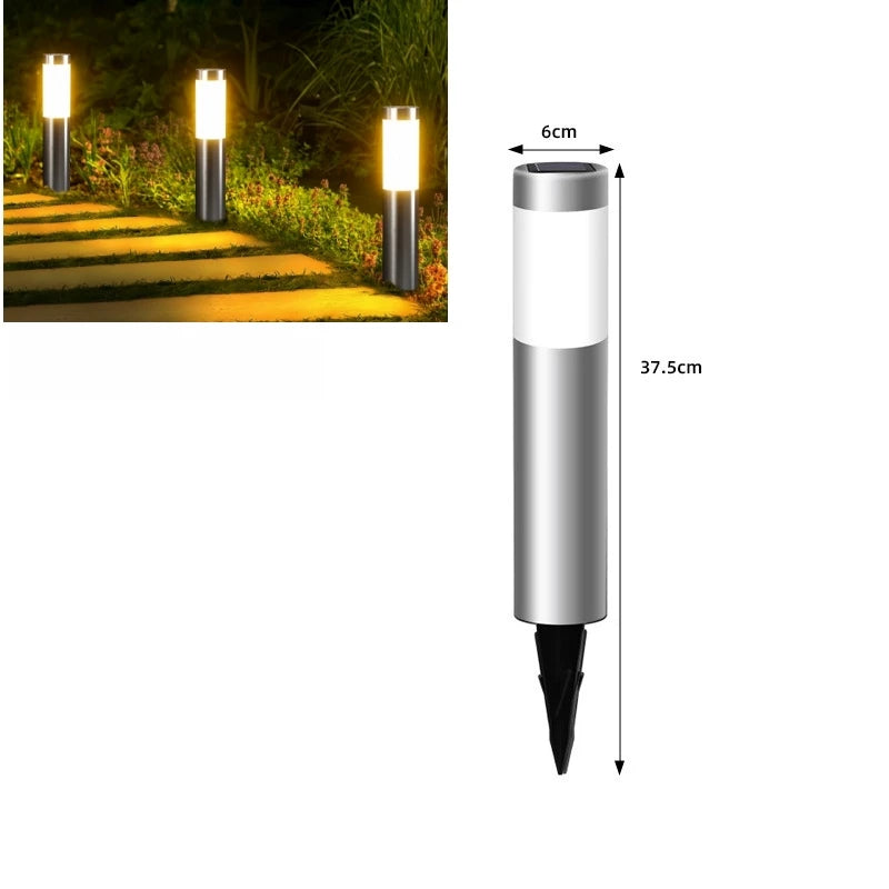 Saline Earth Light — Solar Stainless Steel Beacon