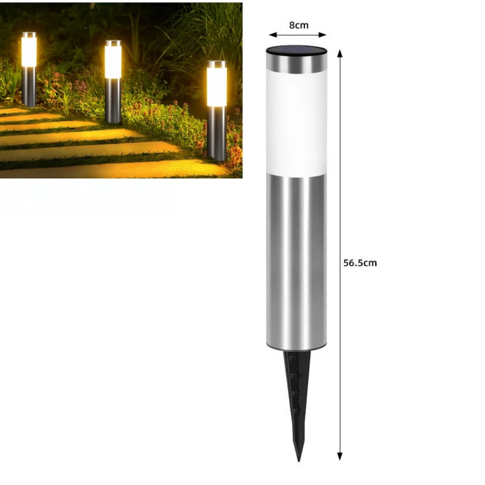 Saline Earth Light — Solar Stainless Steel Beacon