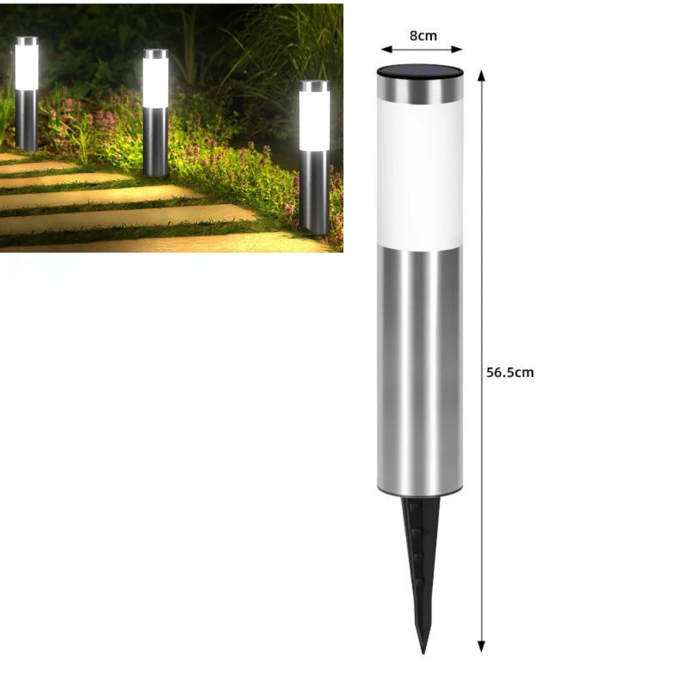 Saline Earth Light — Solar Stainless Steel Beacon