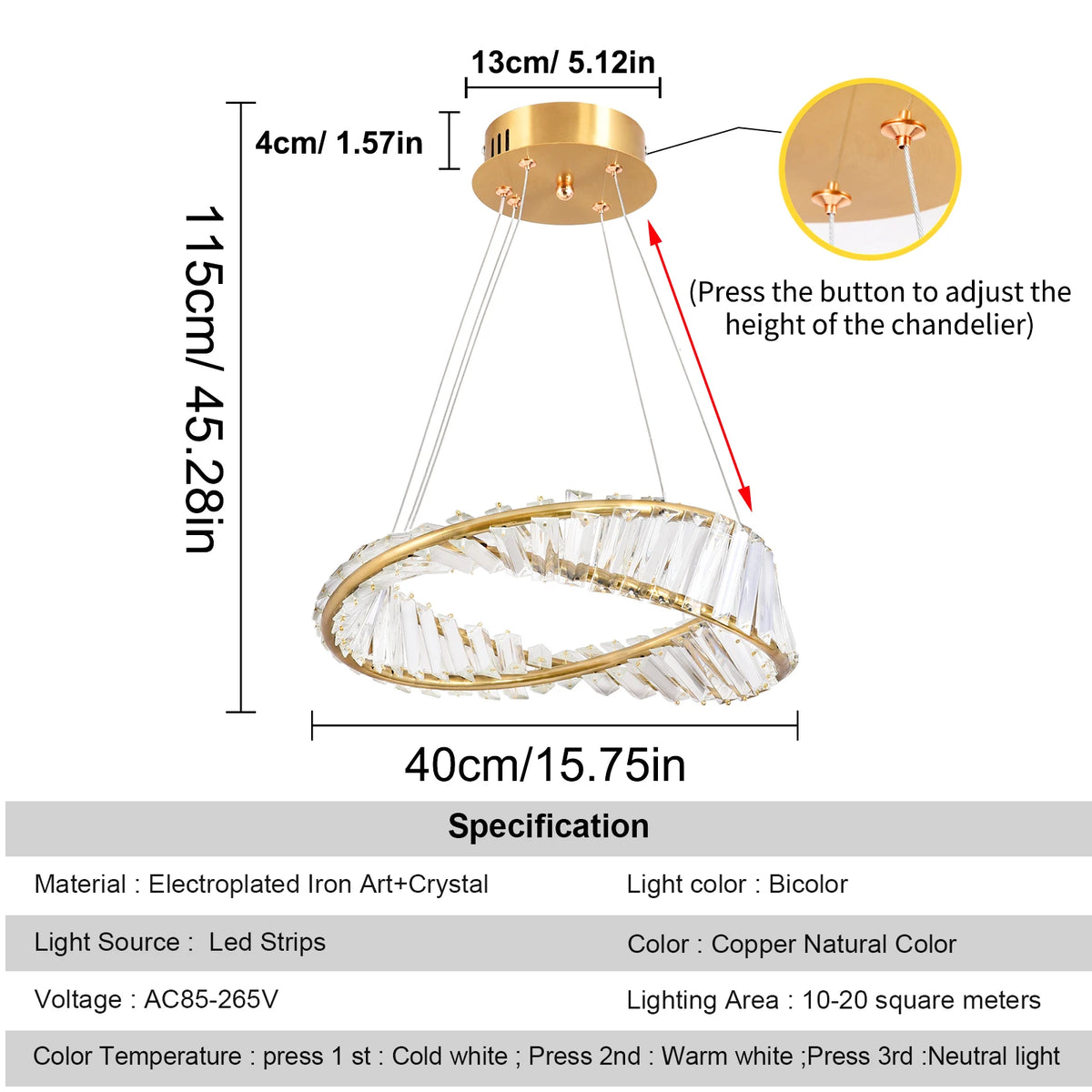 Lumitierra Selene, lámpara Colgante de Anillo LED (vista 7)