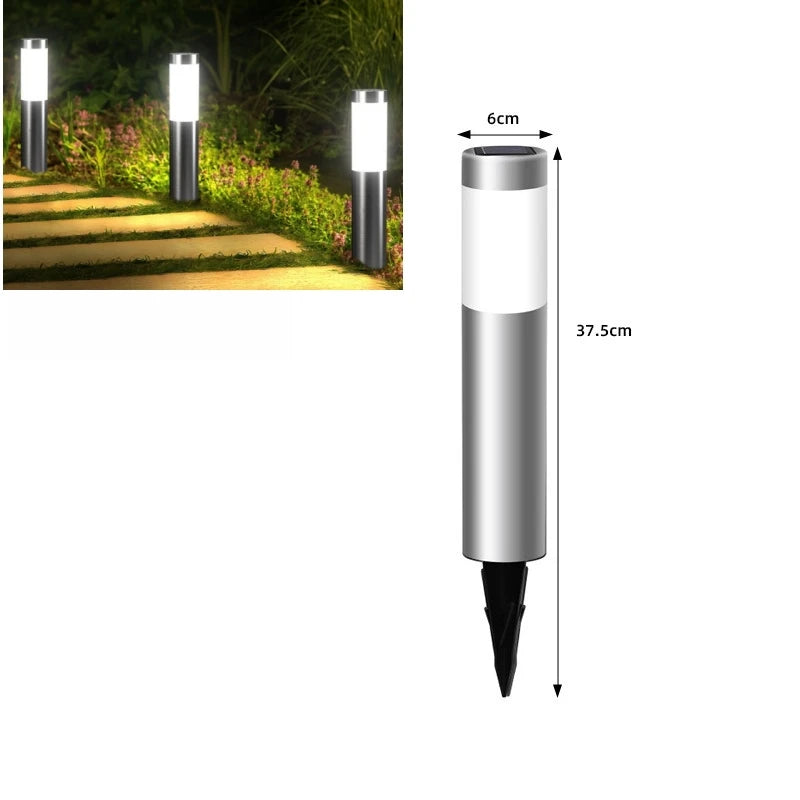 Saline Earth Light — Solar Stainless Steel Beacon