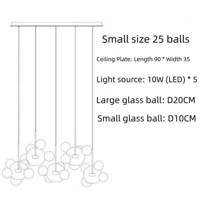 Lumitierra Ambar — Bubble Glass Pendant Light