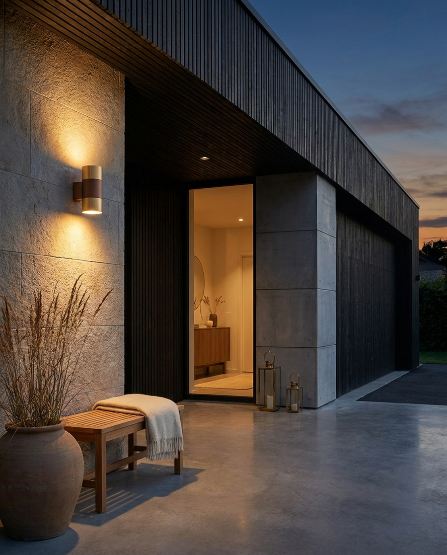 Lumitierra Cobre — Aplique LED Arriba/Abajo para Exterior