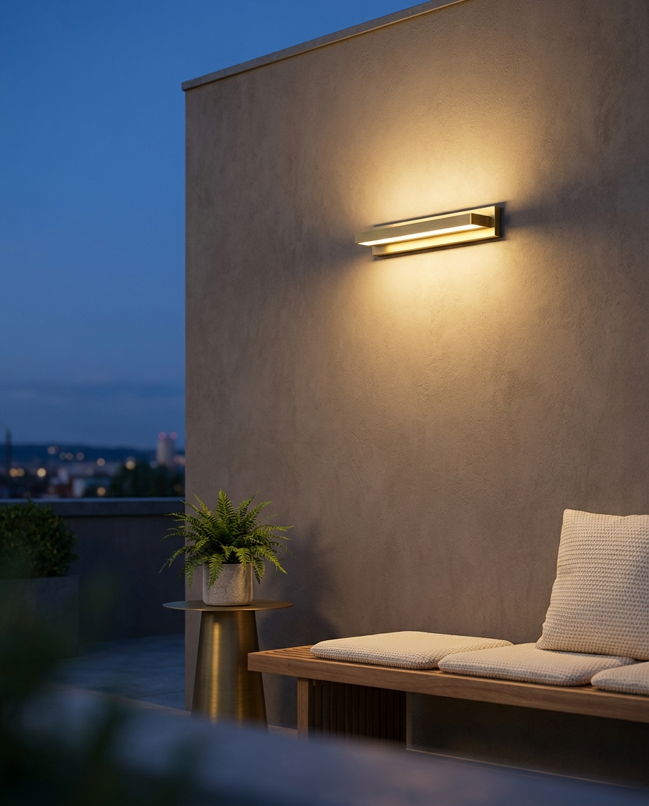 Lumitierra Arena — Rectangular IP65 Wall Light for Facades and Terraces